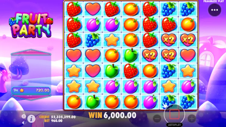 fruit party slot grid